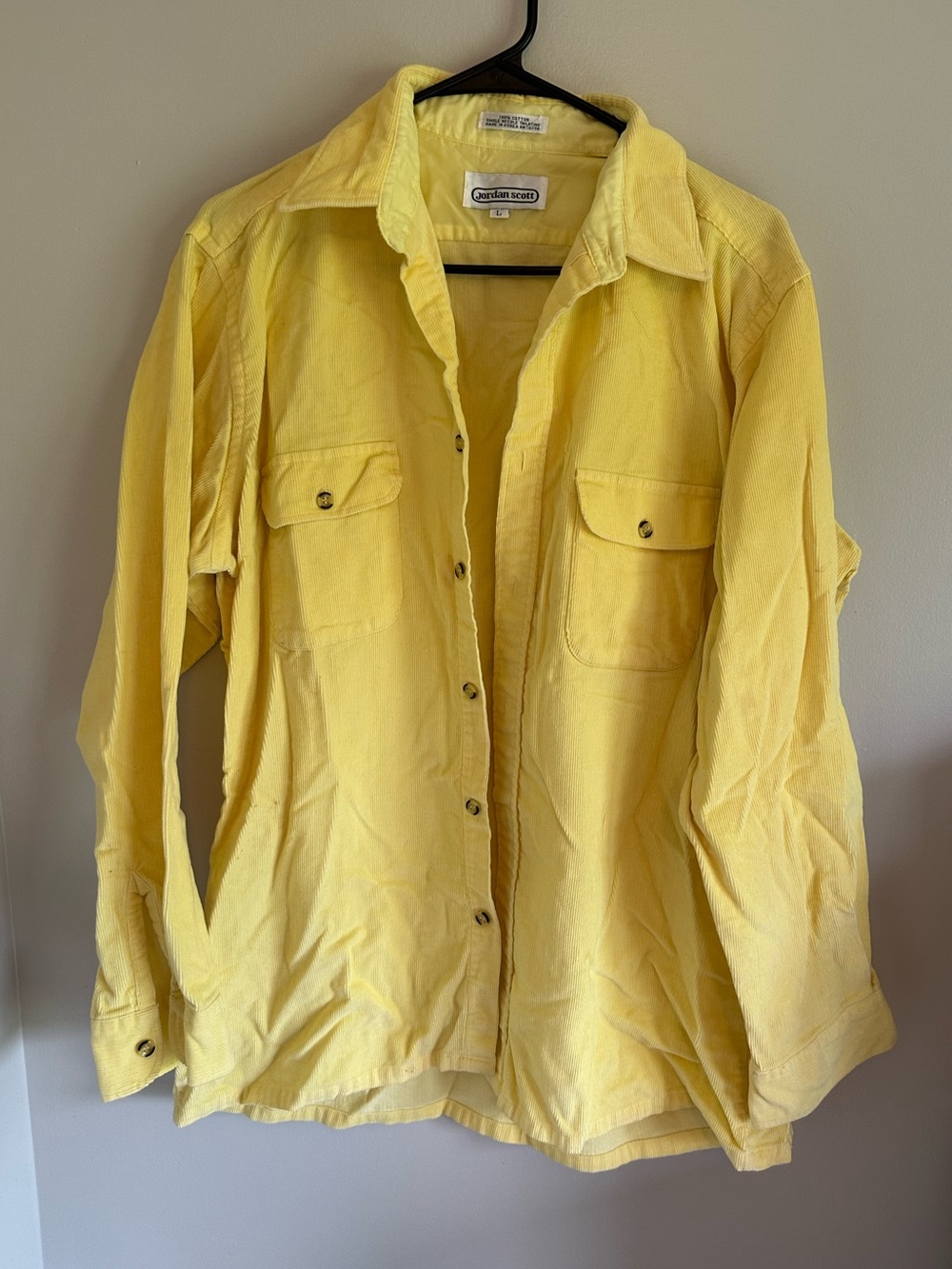 Yellow Corduroy Button-Up Shirt